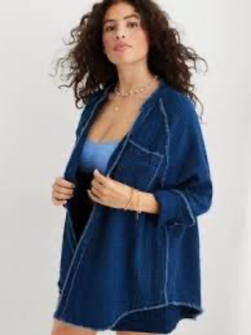 Aerie Gauzy Coverup button down shirt